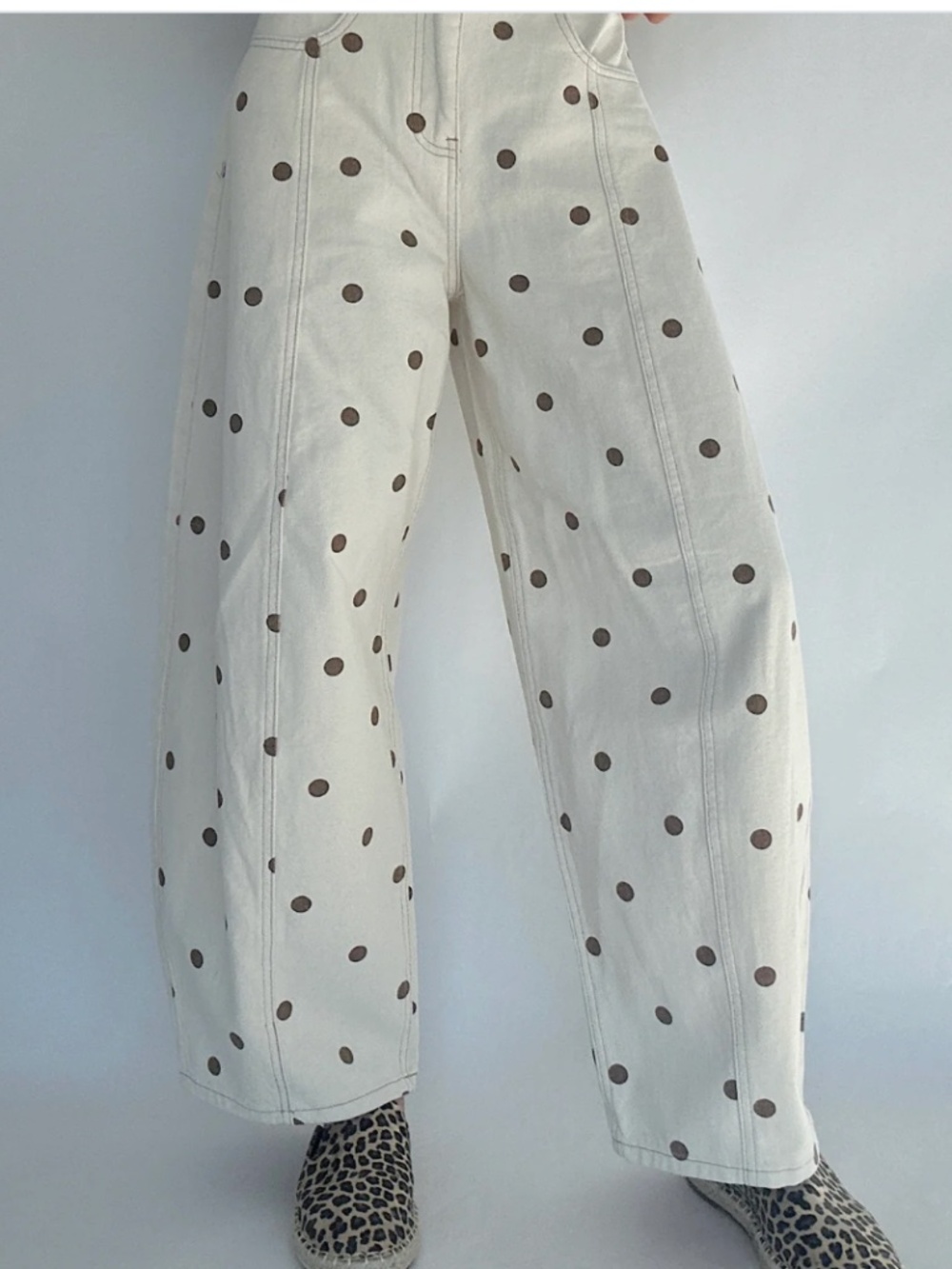 Polka Dot Barrel Jeans by Peach Love California